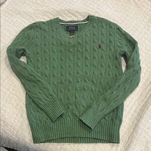 Boys Polo Ralph Lauren Green Cable Knit Sweater